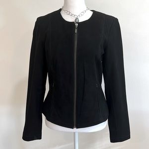 J. McLaughlin black suede zippered jacket